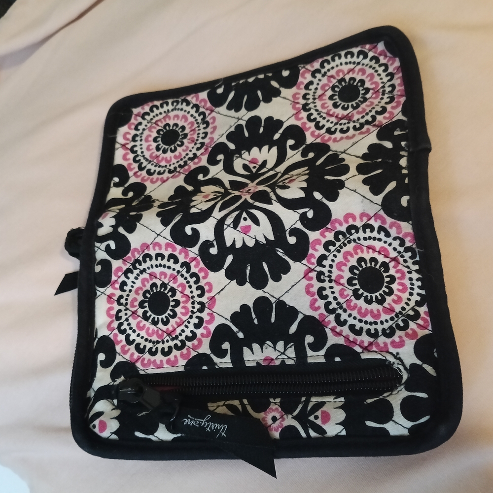 Vera Bradley Black and Pink Quilted Pouch